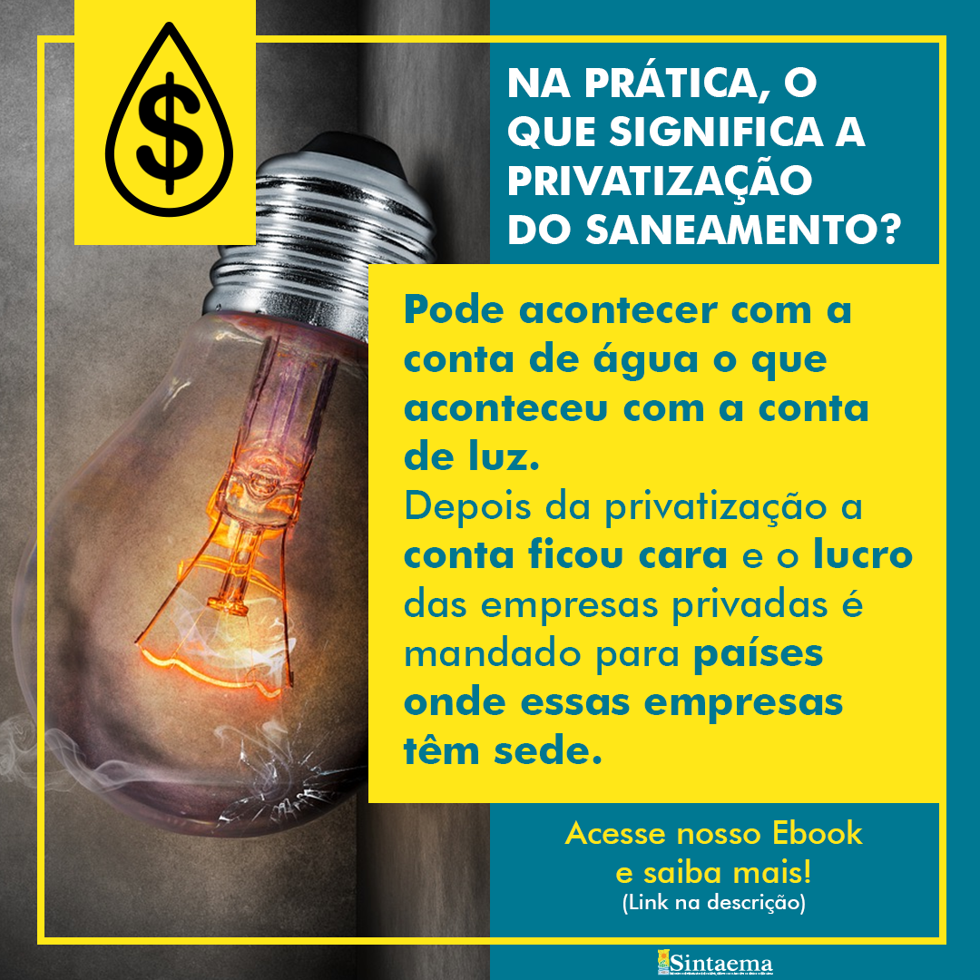O Sintaema luta diariamente contra a Privatização do Saneamento por ter ciência dos riscos ao povo brasileiro.<br>Acompanhe as notícias e fique informado!