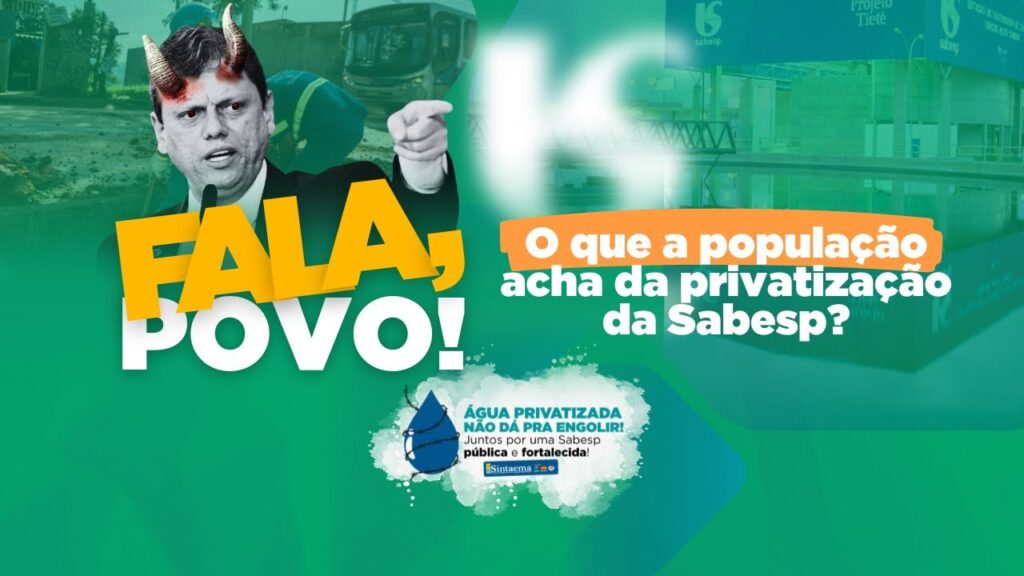 Privatização da Sabesp prejudicará toda a população de SP, diz Faggian -  SEEB Santos e Região